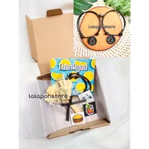 BOX + Gelang couple dino cute hitam | Gelang couple