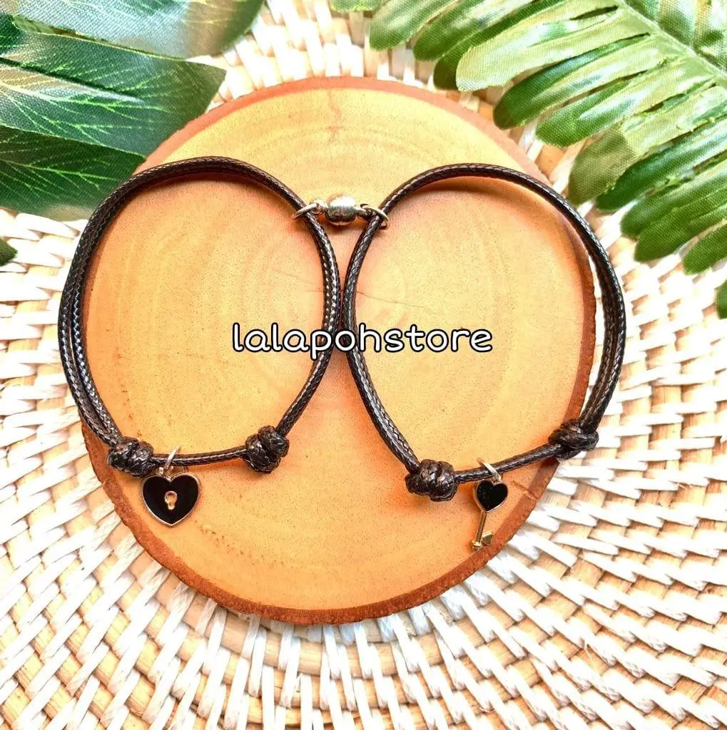 GELANG COUPLE MAGNET INISIAL GEMBOK KUNCI | GELANG MURAH