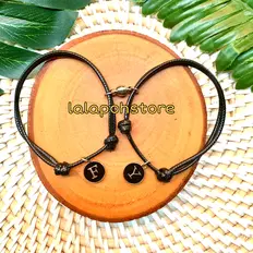 Gelang couple magnet epoxy hitam | gelang couple | gelang inisial | gelang huruf