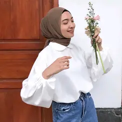 BLOUSE TANGAN KARET ADA KERAH