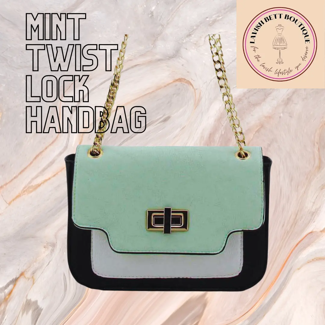 MINT GREEN TWIST LOCK DESIGNER BAG
