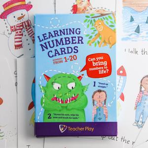 Wipeable Teacher Play Number Cards 0-20 for Kids Learning Maths