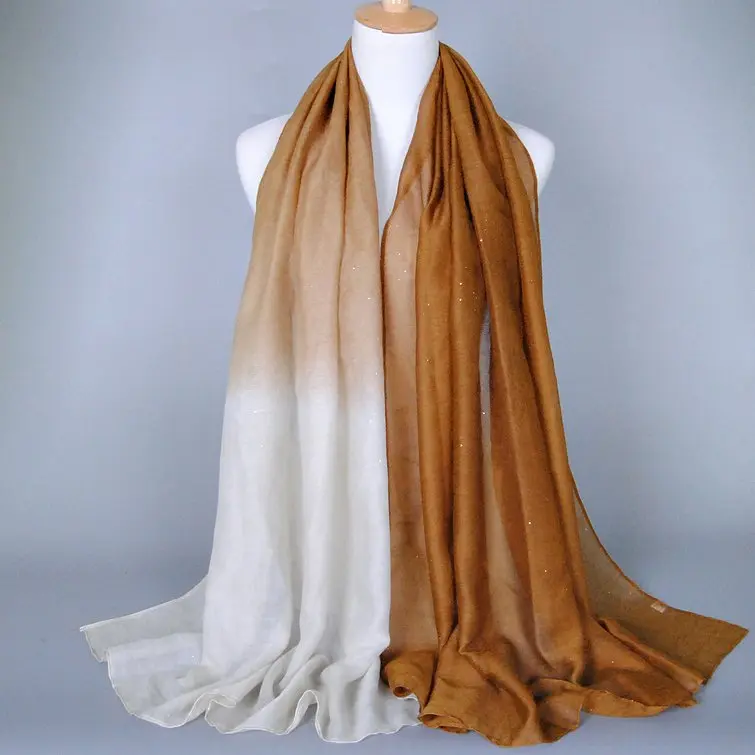 Off White & Brown Duotone Scarf for Women