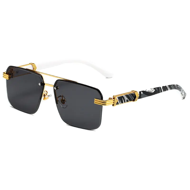 Half-Rim Glasses Square Diamond Sunglasses Marble Pattern Wood Grain Glasses Sunglasses Athletic Glasses