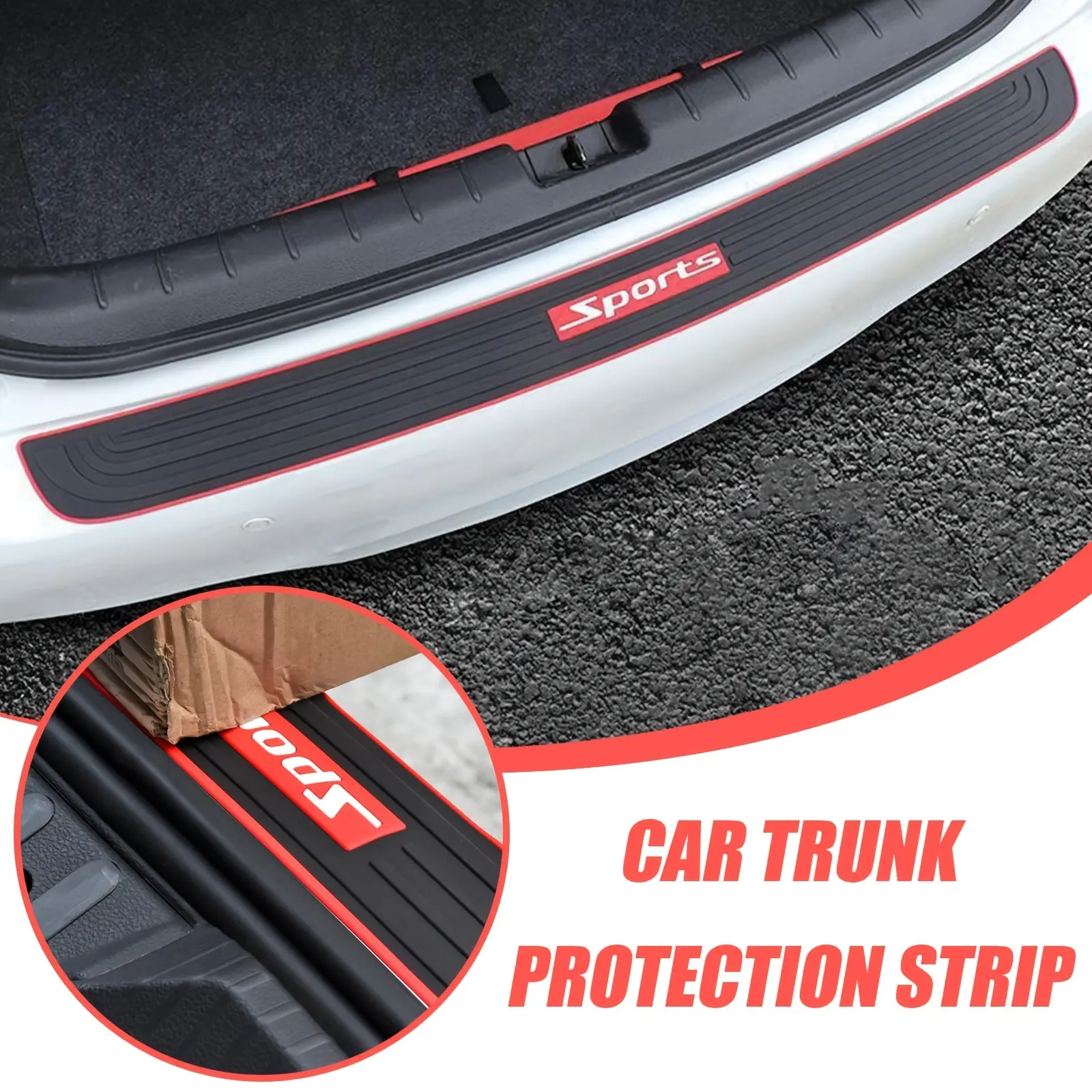 Universal Thicken Car Trunk Door Sill Protector, Rubber Strip Sticker Auto Rear Bumper Guard Scratch Protection Bar Black Styling Car Accessories, 90cm/35.4in