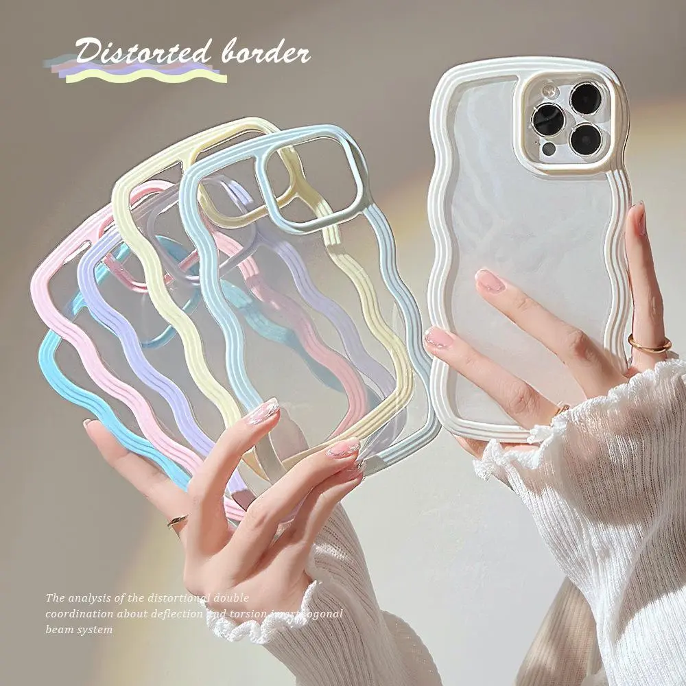 Wave border for iphone14pro max Apple 12 mobile phone case 11 solid color x simple XR candy color 13