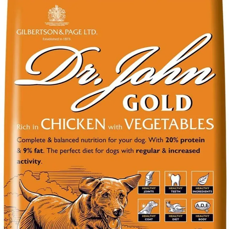 Dr John Gold Dry Dog Food 15kg Chicken with Vegetables Adult Working Dogs