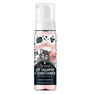 Bugalugs Cat No Rinse Dry Shampoo with Papaya & Coconut Scent for All Cats and Kittens - Waterless Foam Cleans and Conditions Fur, PH Balanced and Vegan