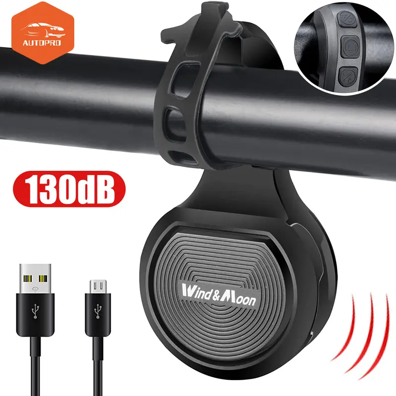 Universal Electric Bell Horn Bicycle Motorcycle Alarm Anti-theft  Speaker Waterproof Adjustable Bike Horn USB Rechargeable