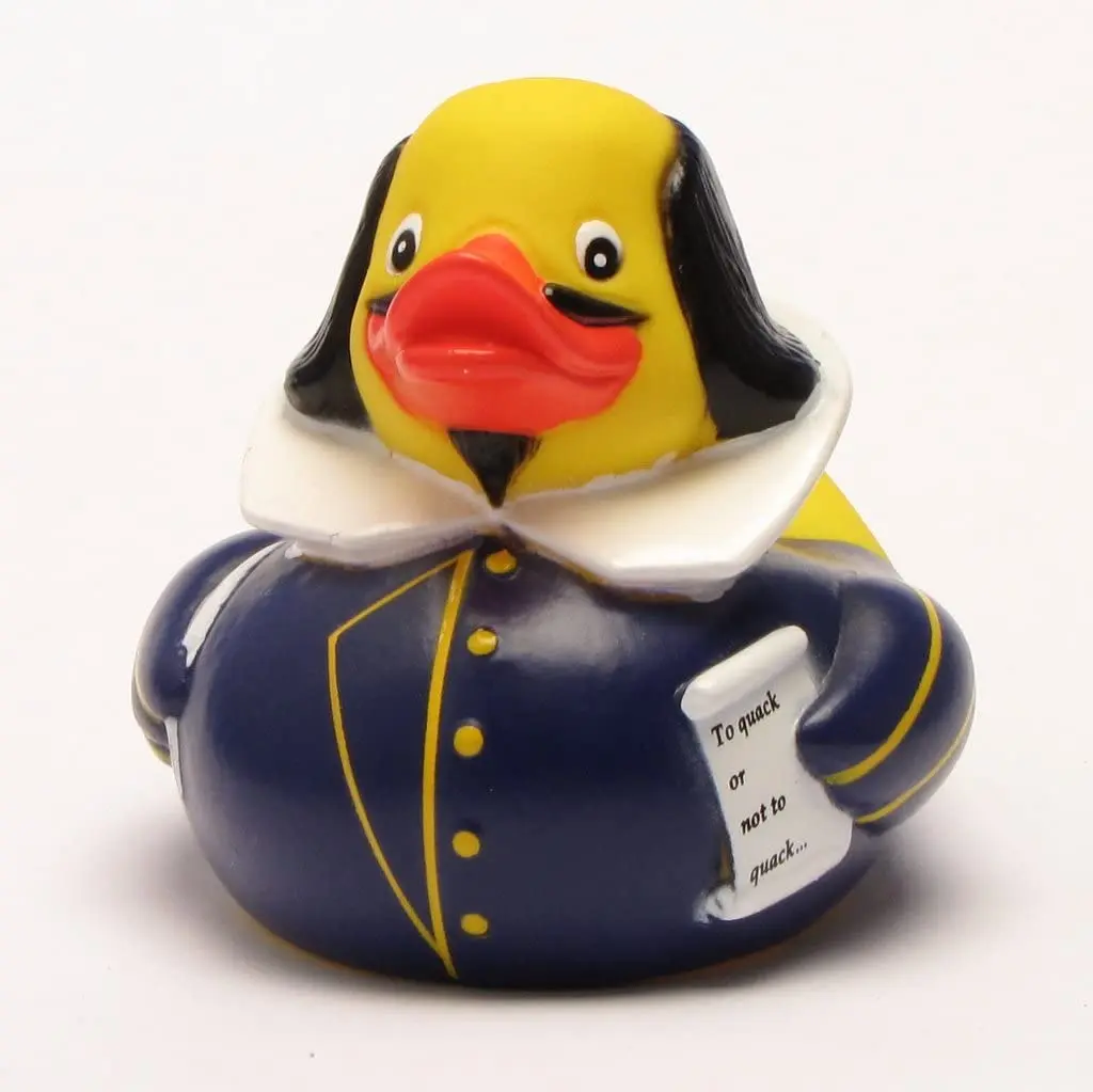 Shakespeare Rubber Duck Novelty Bath Toy Gift - Yarto
