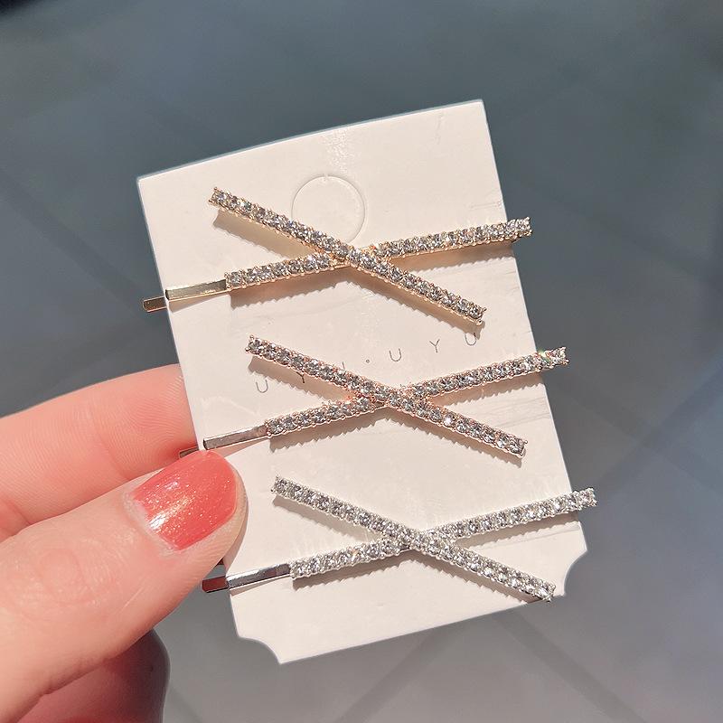 Kẹp Tóc Hình Chữ X, Phiên Bản Hàn Quốc, Kẹp Tóc Chéo Siêu Sáng Bóng, Phụ Kiện Đội Đầu Đội Đầu Women Nữ