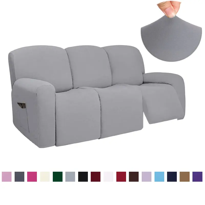 3 Seat Stretch Sectional Recliner Sofa Slipcover Soft Washable Furniture Protector Couch Cover
