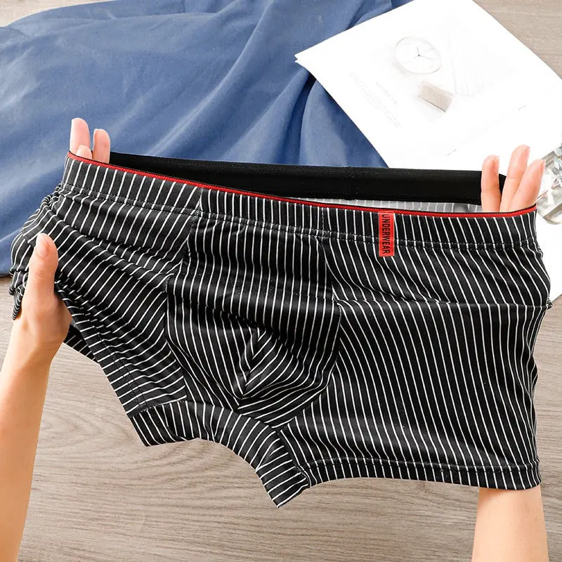 L-6XL Plus Size Boxer Briefs for Men Men's Underwear Boxer Striped Underwear Briefs for Men Cotton Underwear Briefs Men Boxer