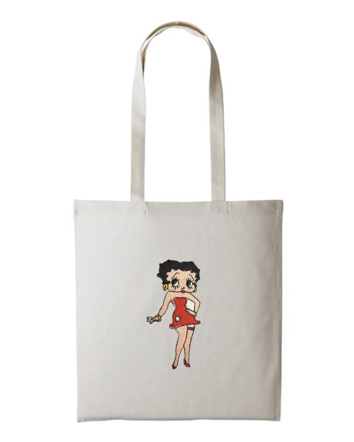 Betty Boop Long Handle Cotton Tote bag For Life