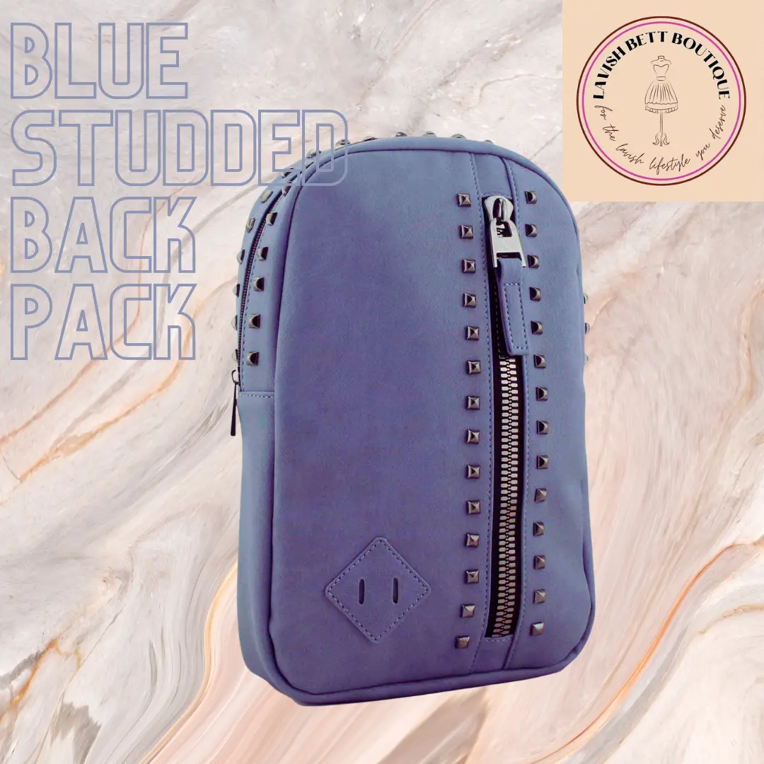 Blue Studded crossbody Back Pack