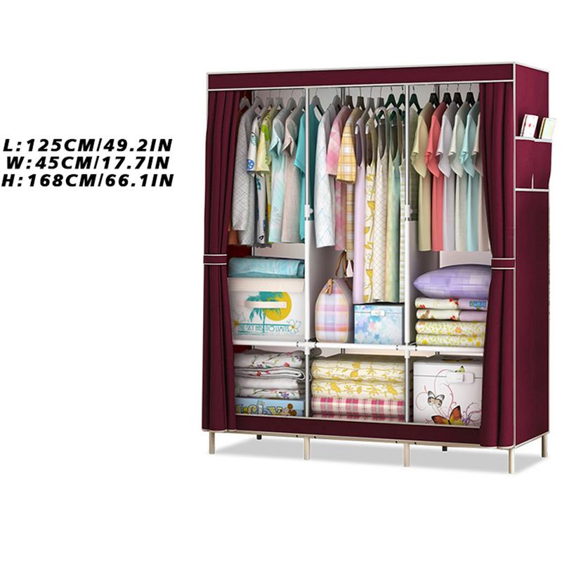 COD  Bedroom Wardrobe Cabinet Storage Rack High Quality Large Wardrobe Classic Zipper Non Woven Storage Wardrobe Home Wardrobe Stable and Firm Shelf