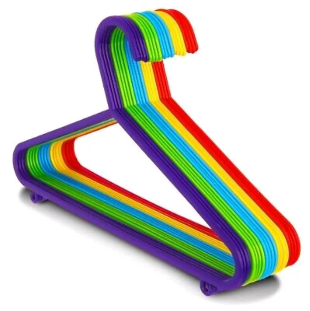 40 Kids Plastic Multicolor Hangers - Children Clothes Organiser Smooth Hanging