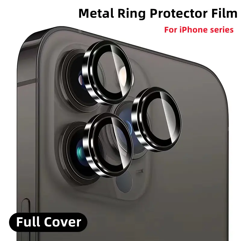 Lens Metal Ring Protector Glass for iPhone 15 11 12 13 Pro Max Camera Lens Protection On iPhone 12Pro 13Pro 14 15 Pro Max Camera Film