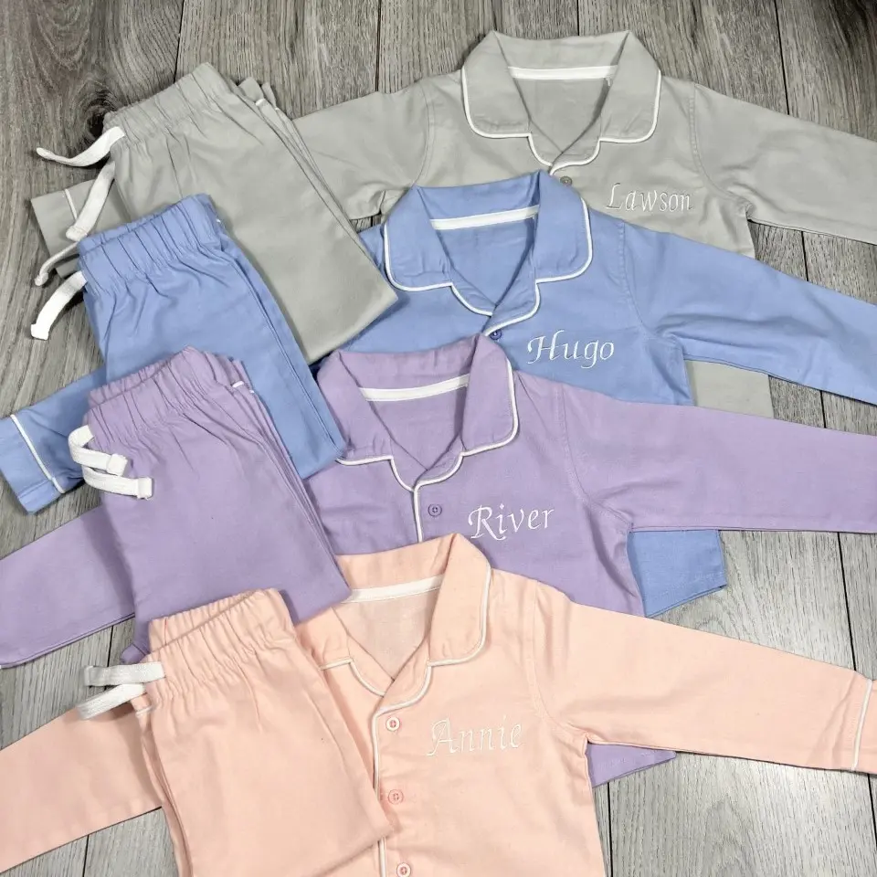 Embroidered Collared Pyjamas - Children's
