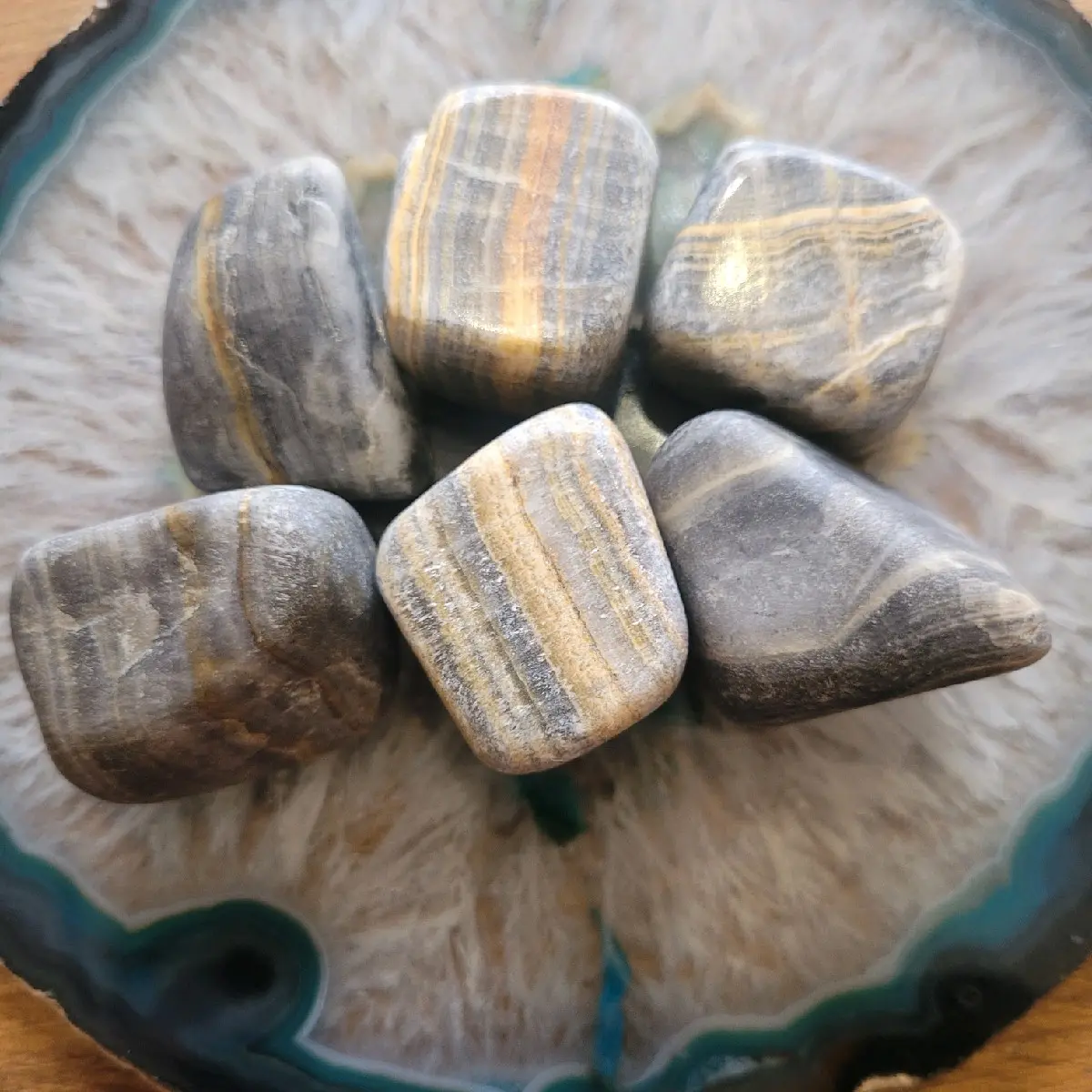 Grey Banded Agate Tumble stone