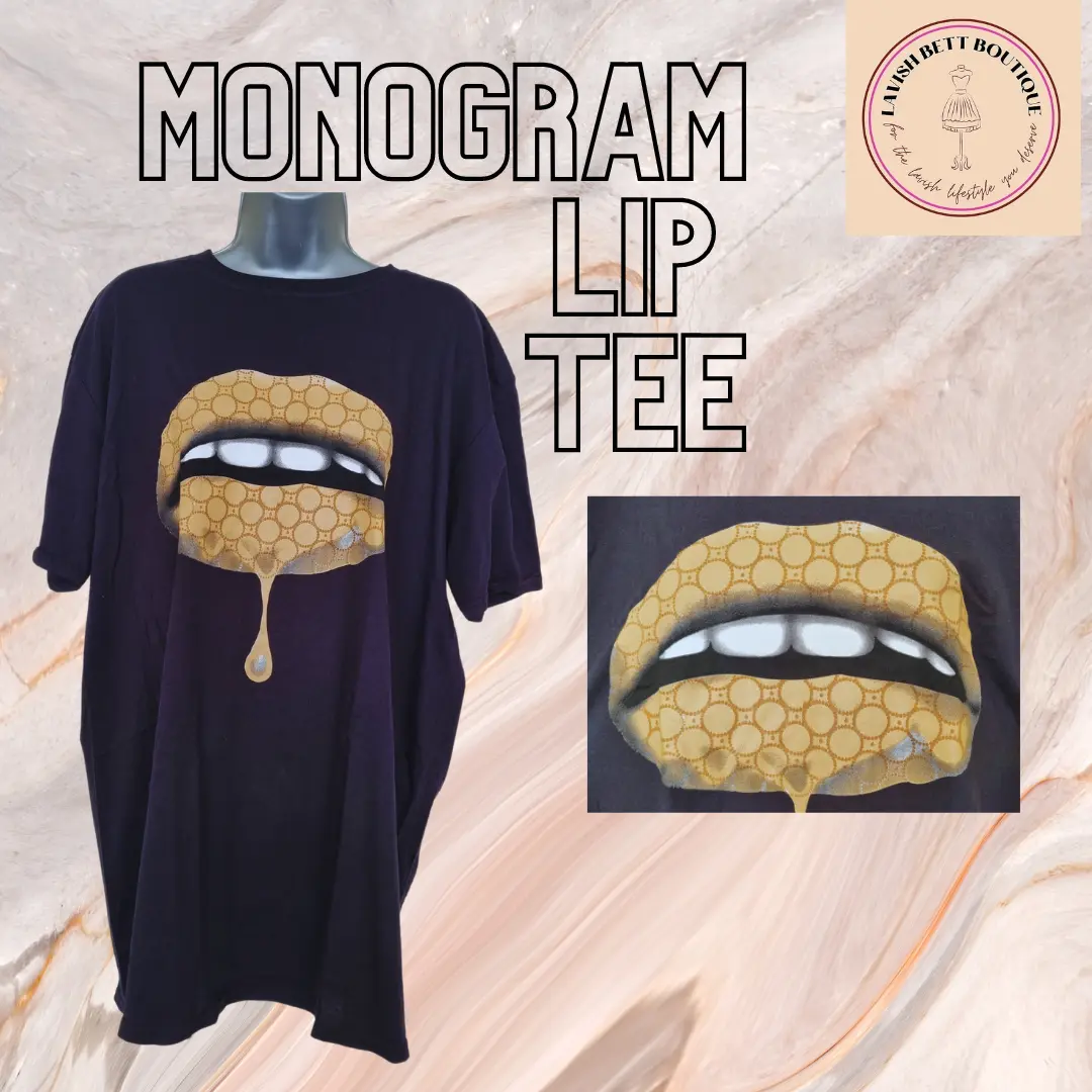 Black Monogram Lips oversize t-shirt