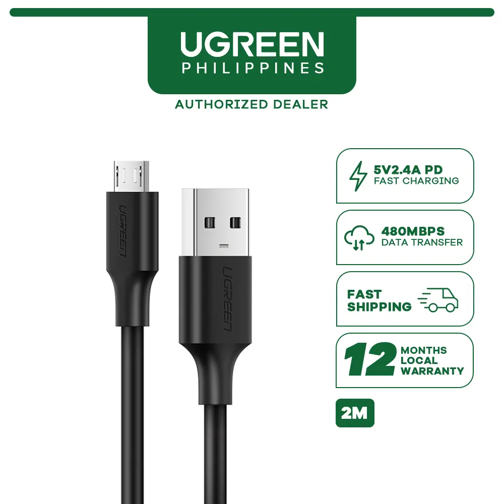 UGREEN Micro USB to USB 2.0 Data and Charging Cable for Android (Gold Plated) - PH Mobile Sync