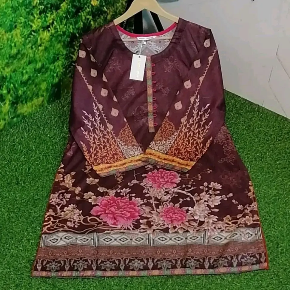 Digital Printed Lawn Fabric Aerjat Special Lawn Kurtis.