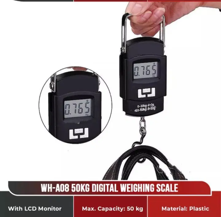 50kg/10g Portable Electronic Hanging Weight Crane Scales Weighing Balance LCD Digital