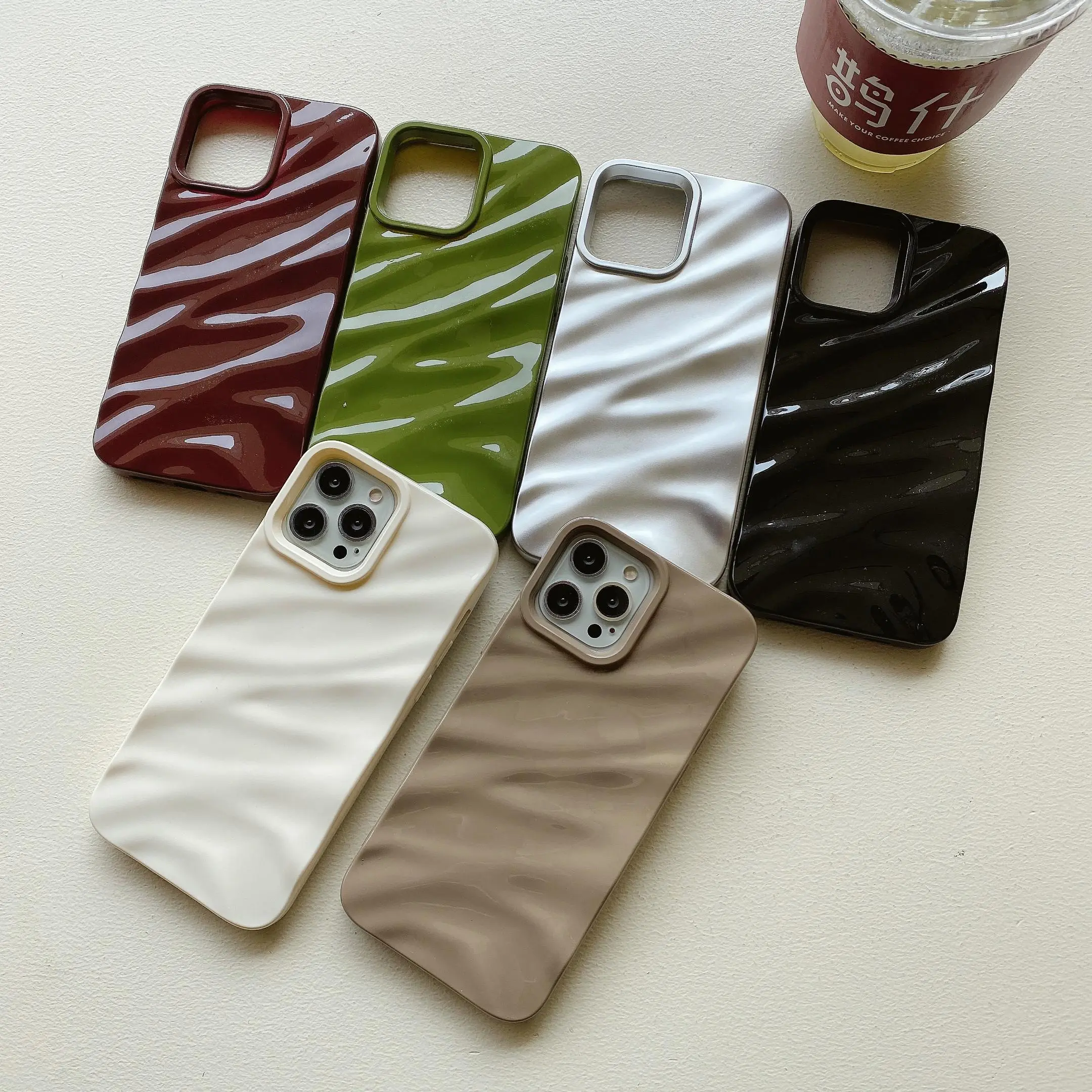 Three-dimensional wave pattern is suitable for iphone11/12/13/14 mobile phone shell anti-drop XR/XSMAX/7 protective cover