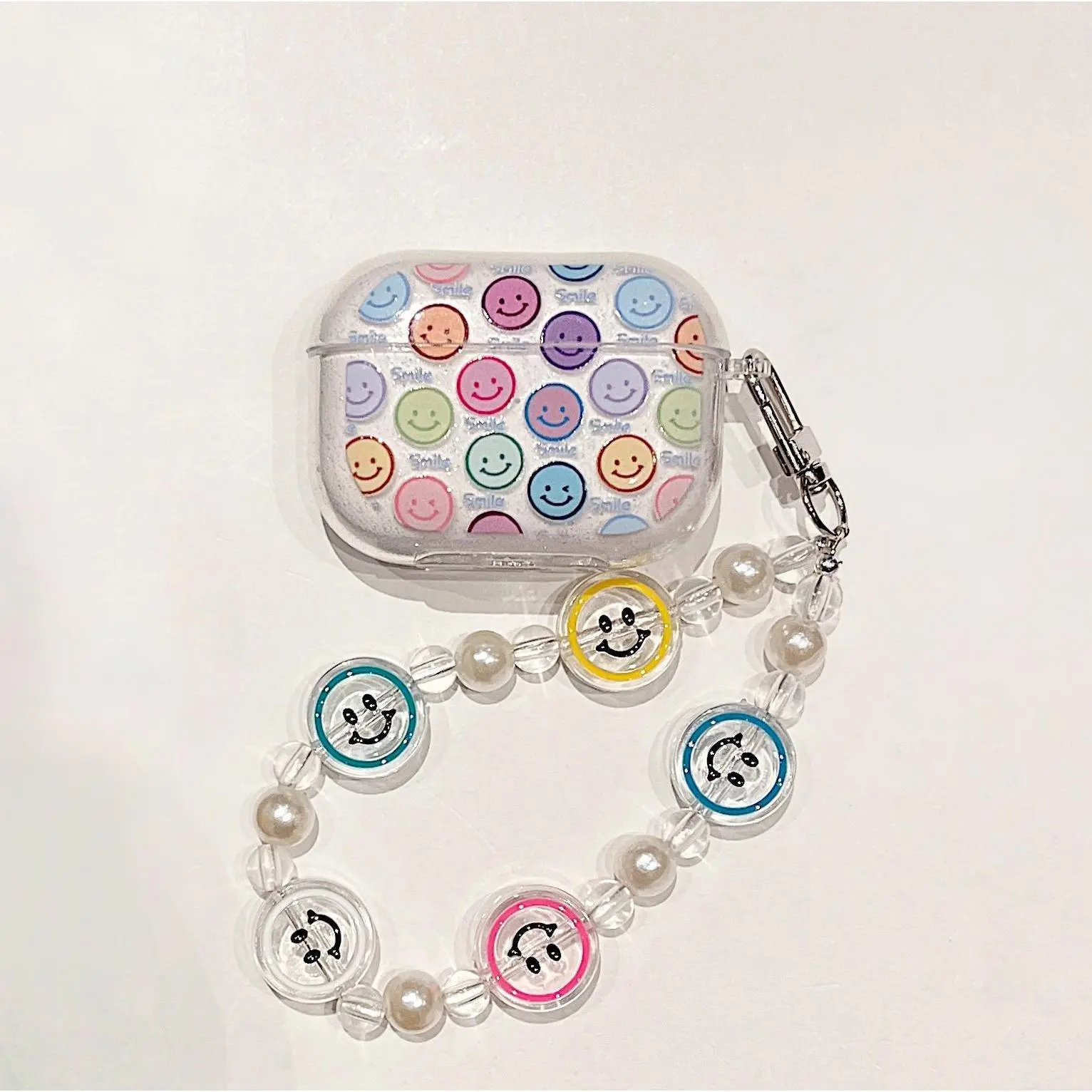 Transparent smiling face for Apple AirPods2/pro earphone case 3/pro2 bluetooth case（Headphone case, no earphones）
