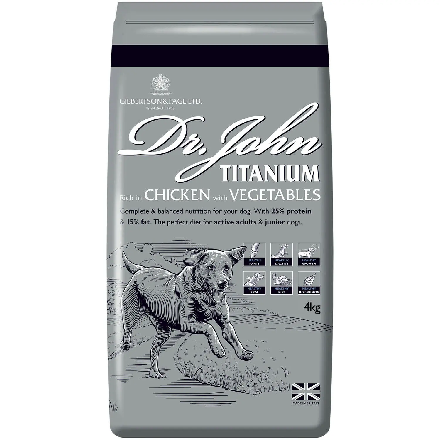 Dr John Titanium Dry Dog Food 15kg Chicken & Veg Active Working Adult Dogs