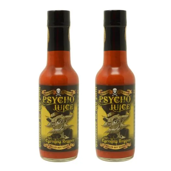 PSYCHO JUICE 70% Carolina Reaper Hot Sauce x 2 bottles
