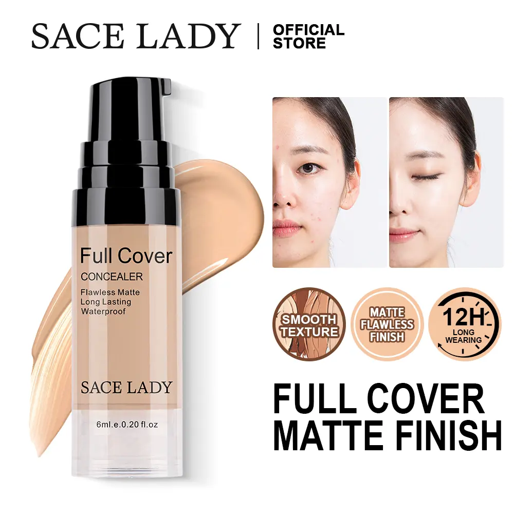 M-C SACE LADY Liquid Concealer Full Cover Covers Dark Circles Cosmetics
