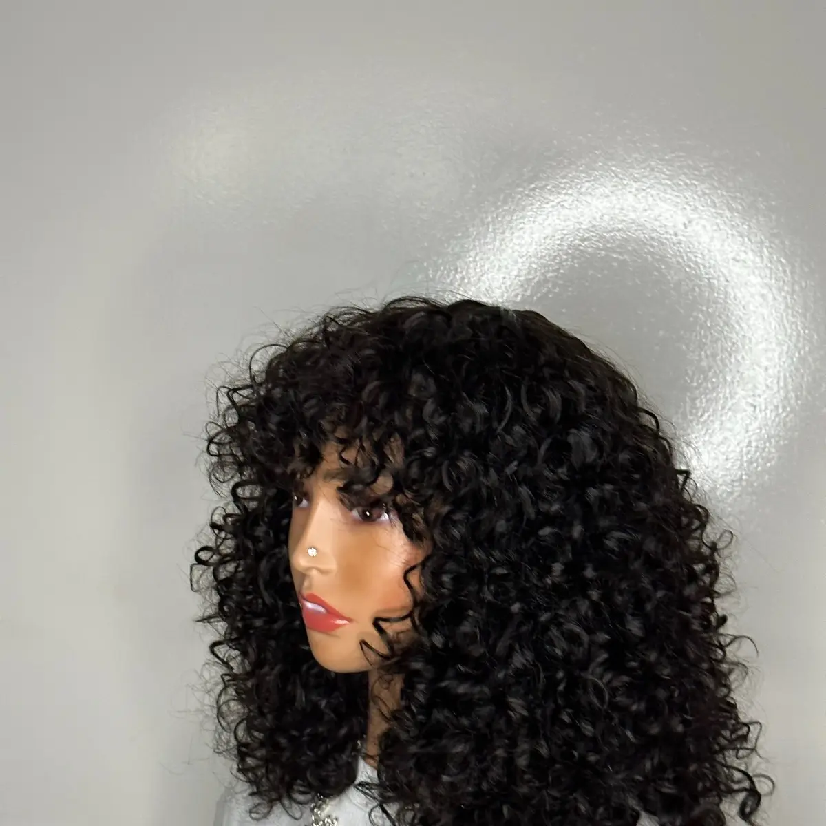 Super double drawn Curly fringe wig
