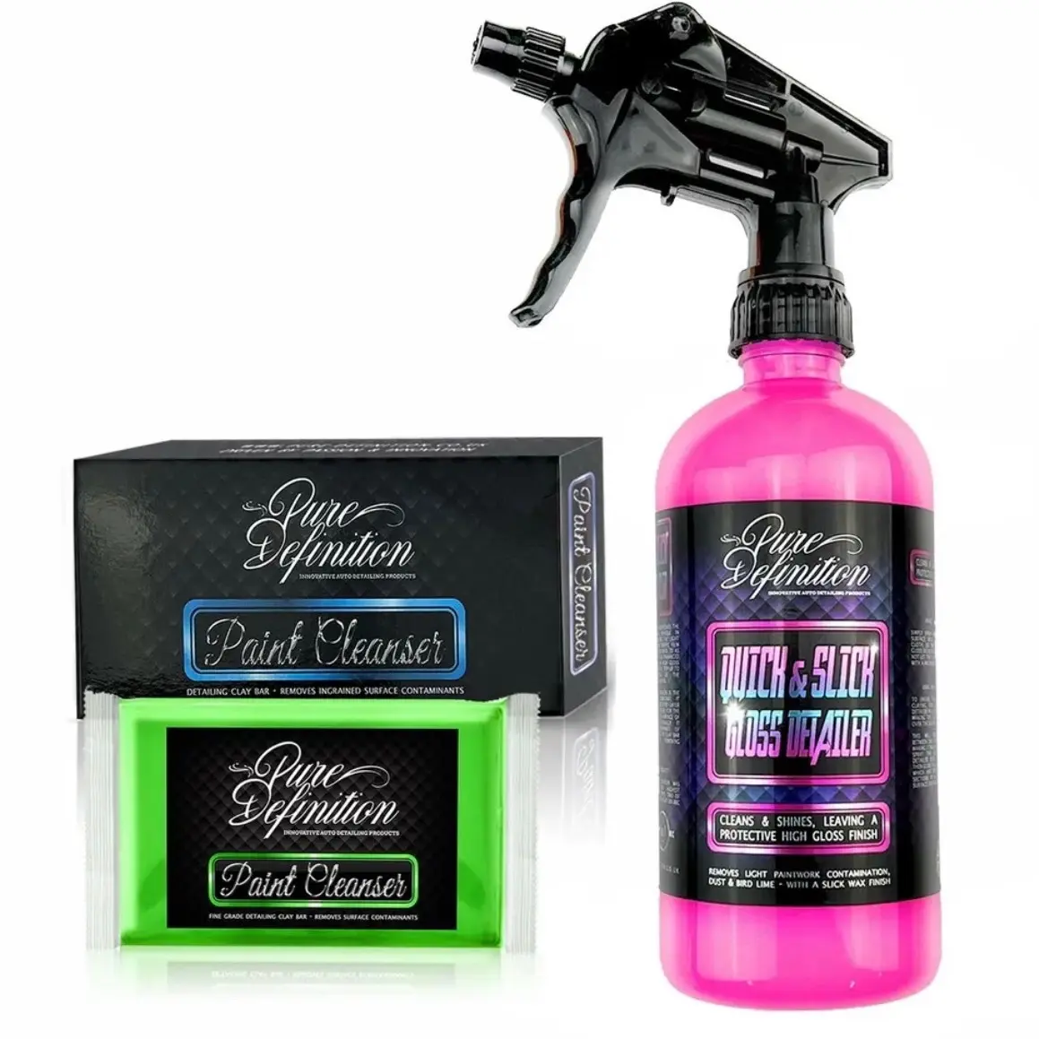 Car Gloss Detailer Kit with Clay Bar, Car Detailing Fine Claybar Set Pure Definition quick bmw glass coating touchless