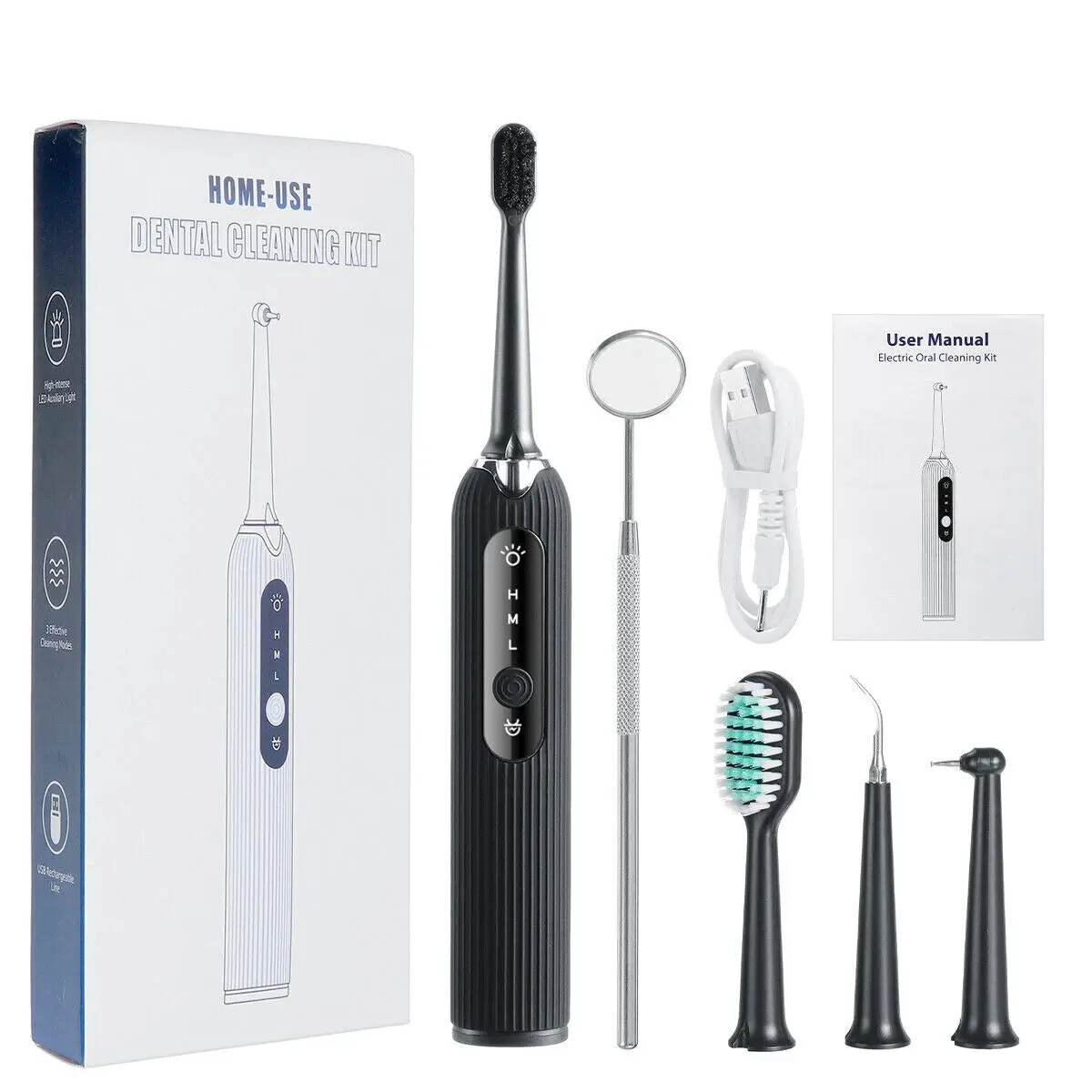Home Use Dental Cleankng Kit 3 Modes LED Screen Electric Dental Tool
