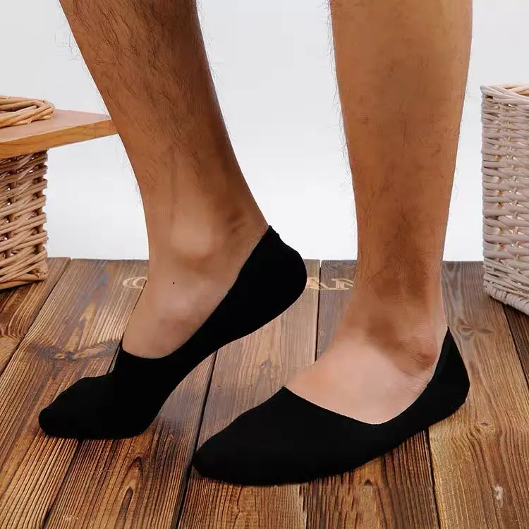 6 PAIRS BLACK MEN FOOTSOCKS INVISIBLE UNISEX SOCKS FOOTCOVER